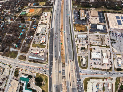 SH 121/183 at Precinct Line Rd. looking east