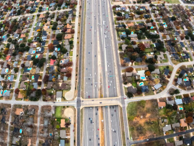 SH 121/183 at Hurstview Dr. looking east