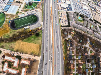 SH 121/183 between Norwood Dr. and Brown Trail looking east