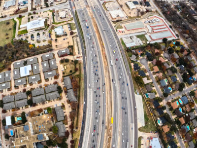 SH 121/183 between Bedford Rd. and Forest Ridge Dr. looking east