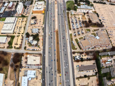 SH 121/183 between Forest Ridge Dr. and Central Dr. looking east