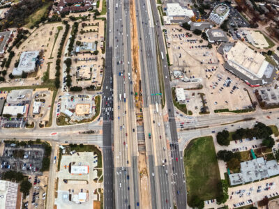 SH 121/183 at Central Dr. looking east