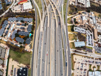 SH 121/183 at the SH 121/183 split looking east