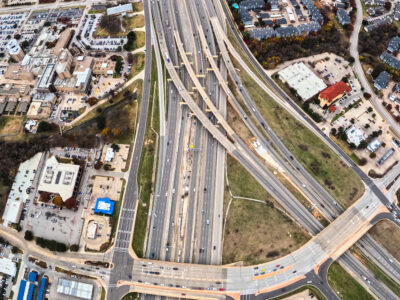 SH 121/183 at the SH 121/183 split looking west