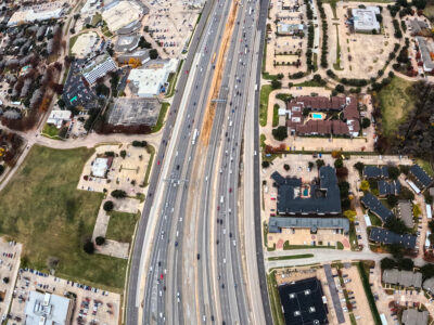 SH 121/183 between the SH 121/183 split and Central Dr. looking west
