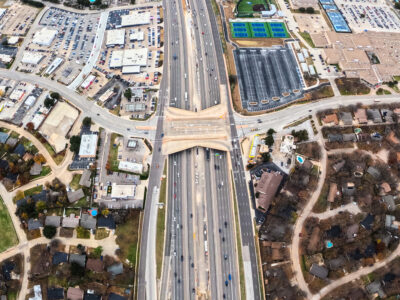 SH 121/183 at Brown Trail looking west