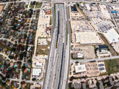 I-820 between Holiday Ln. and Rufe Snow Dr. looking west