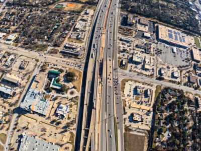 SH 121/183 at Precinct Line Rd. looking east