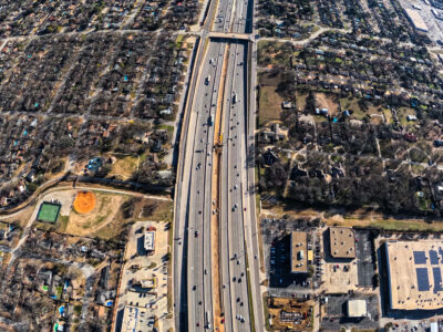 SH 121/183 between Precinct Line Rd. and Hurstview Dr. looking east