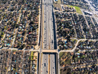 SH 121/183 at Hurstview Dr. looking east
