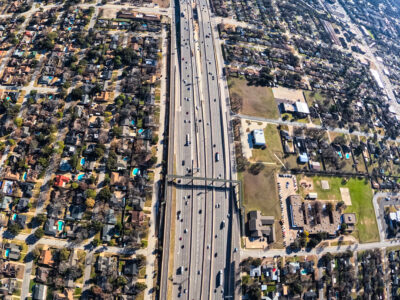 SH 121/183 between Hurstview Dr. and Norwood Dr. looking east