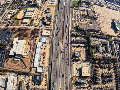 SH 121/183 between Forest Ridge Dr. and Central Dr. looking east