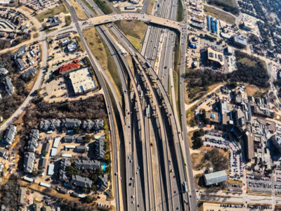 SH 121/183 at the SH 121/183 split looking east