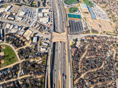 SH 121/183 at Brown Trail looking west