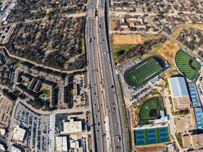 SH 121/183 between Brown Trail and Norwood Dr. looking west