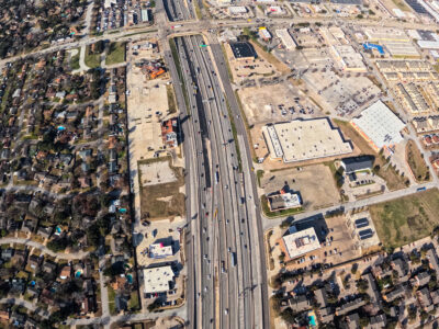 I-820 between Holiday Ln. and Rufe Snow Dr. looking west