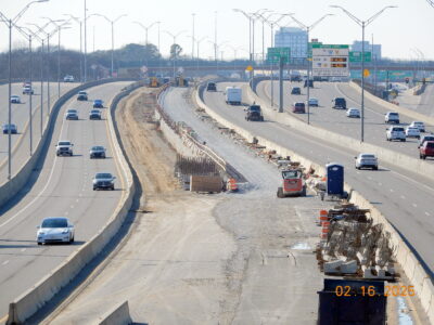 work on SH 121/183 between Brown Trail and Norwood Dr. 