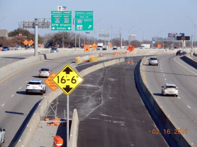 work on I-820 between Rufe Snow Dr. and Holiday Ln. looking east