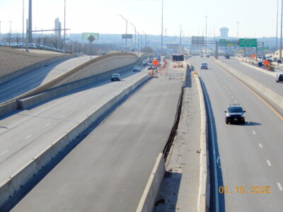 work on I-820 between Rufe Snow Dr. and Iron Horse Blvd. looking west