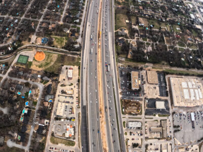 SH 121/183 between Precinct Line Rd. and Hurstview Dr. looking east