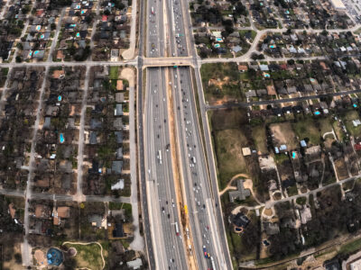SH 121/183 at Hurstview Dr. looking east