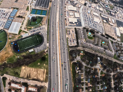 SH 121/183 between Norwood Dr. and Brown Trail looking east