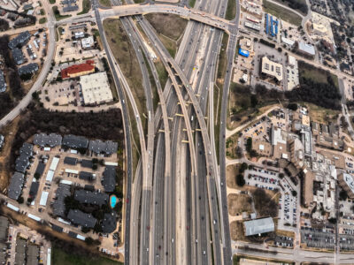 SH 121/183 at the SH 121/183 split looking east