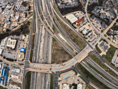  SH 121/183 at the SH 121/183 split looking west