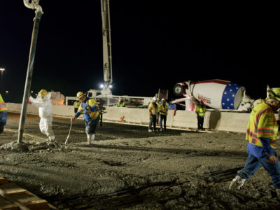 deck pour at the I-820/SH 121/SH 183 interchange