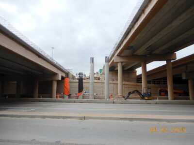 work on Precinct Line Rd. at SH 121/183