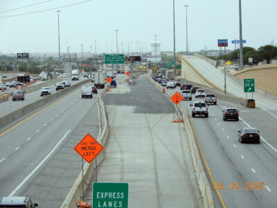 work on I-820 between Rufe Snow Dr. and Iron Horse Blvd. looking west 