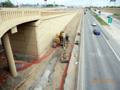 work on I-820 between Iron Horse Blvd. and Rufe Snow Dr. looking east