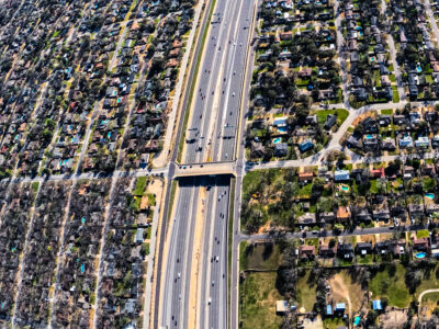 SH 121/183 at Hurstview Dr. looking east