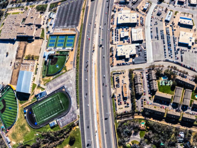 SH 121/183 between Norwood Dr. and Brown Trail looking east