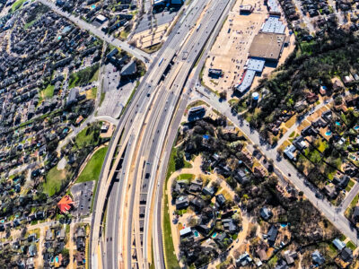 SH 121/183 at Bedford Rd. looking east