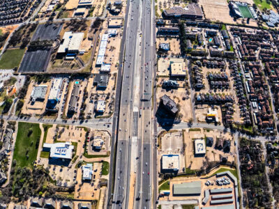 SH 121/183 at Forest Ridge Dr. looking east
