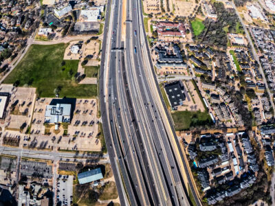 SH 121/183 between the SH 121/183 split and Central Dr. looking west