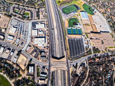 SH 121/183 at Brown Trail looking west