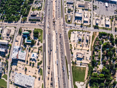SH 121/183 at Precinct Line Rd. looking east 