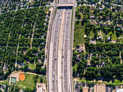 SH 121/183 between Precinct Line Rd. and Hurstview Dr. looking east