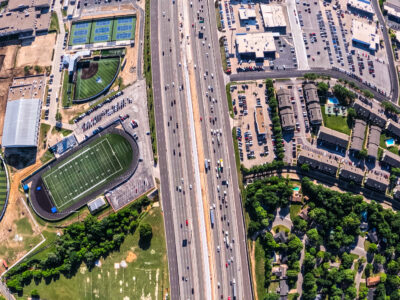 SH 121/183 between Norwood Dr. and Brown Trail looking east