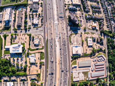 SH 121/183 at Forest Ridge Dr. looking east