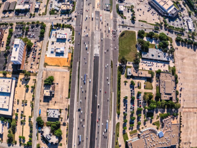 SH 121/183 at Central Dr. looking east