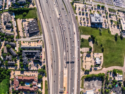 SH 121/183 between Central Dr. and the SH 121/183 split looking east