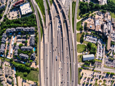 SH 121/183 at the SH 121/183 split looking east 