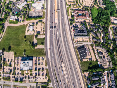 SH 121/183 between the SH 121/183 split and Central Dr. looking west