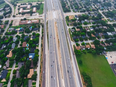 SH 121/183 at Norwood Dr. looking east