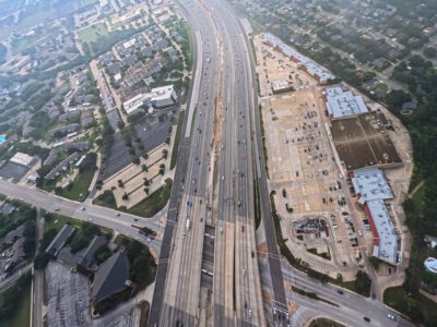 SH 121/183 at Bedford Rd. looking east