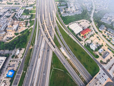SH 121/183 at the SH 121/183 split looking west