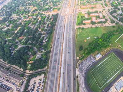 SH 121/183 between Brown Trail and Norwood Dr. looking west 